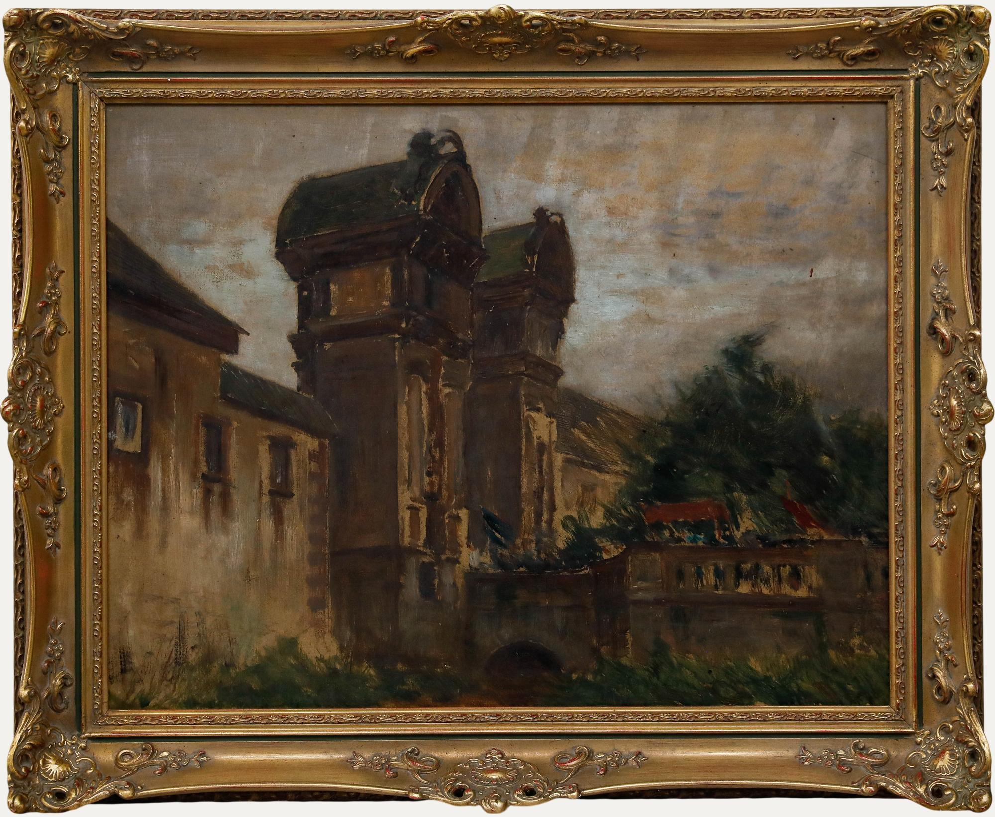 Framed Early 20th Century Oil - Parade at the Old Town Gate