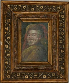 Framed` Early 20th Century Oil - Portrait of a Jovial Man