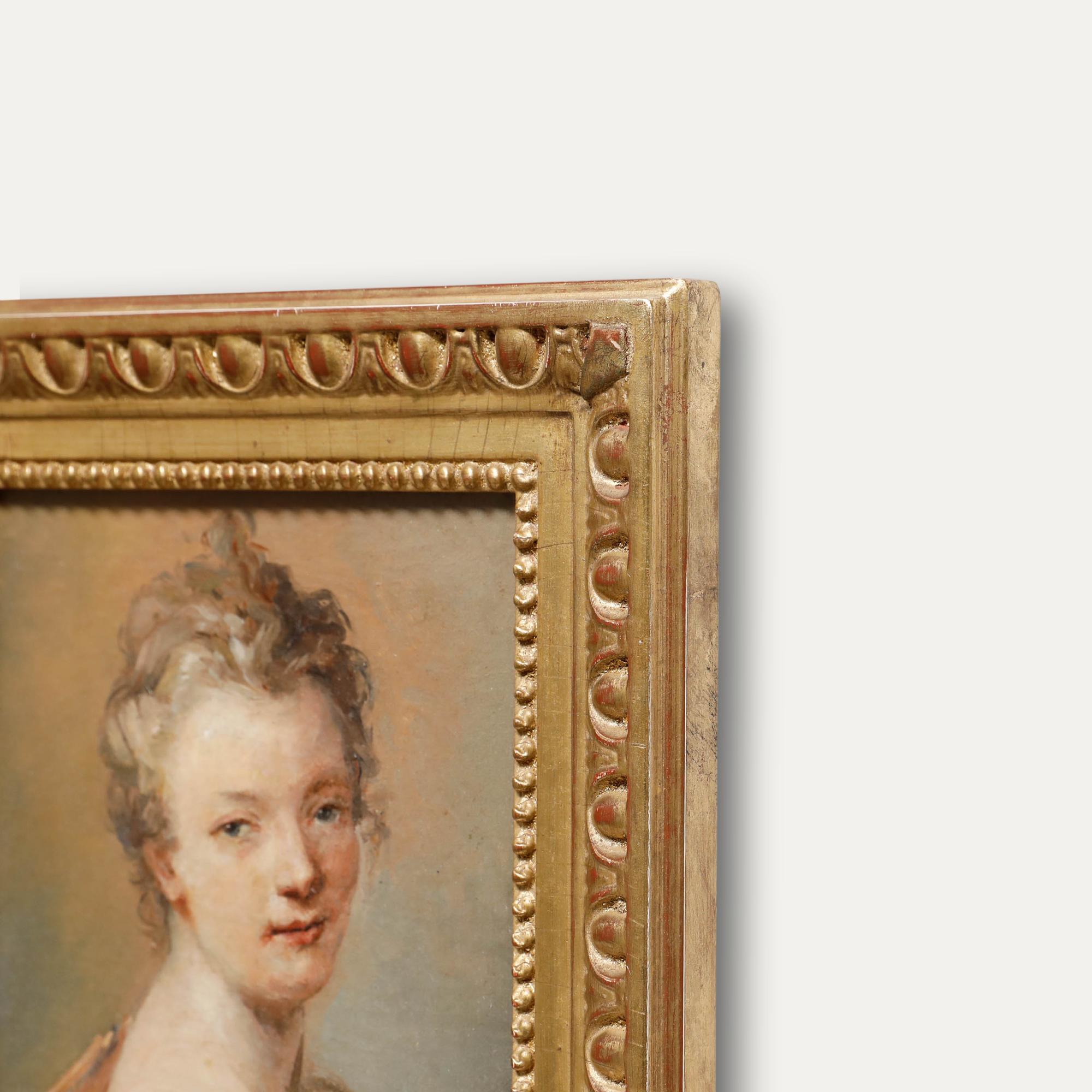 Framed Early 20th Century Oil - Portrait of a Lady For Sale 1