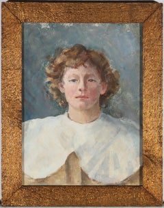 Framed Early 20th Century Oil - Portrait of a Young Girl
