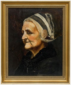 Framed Early 20th Century Oil - Portrait of an Elderly Lady
