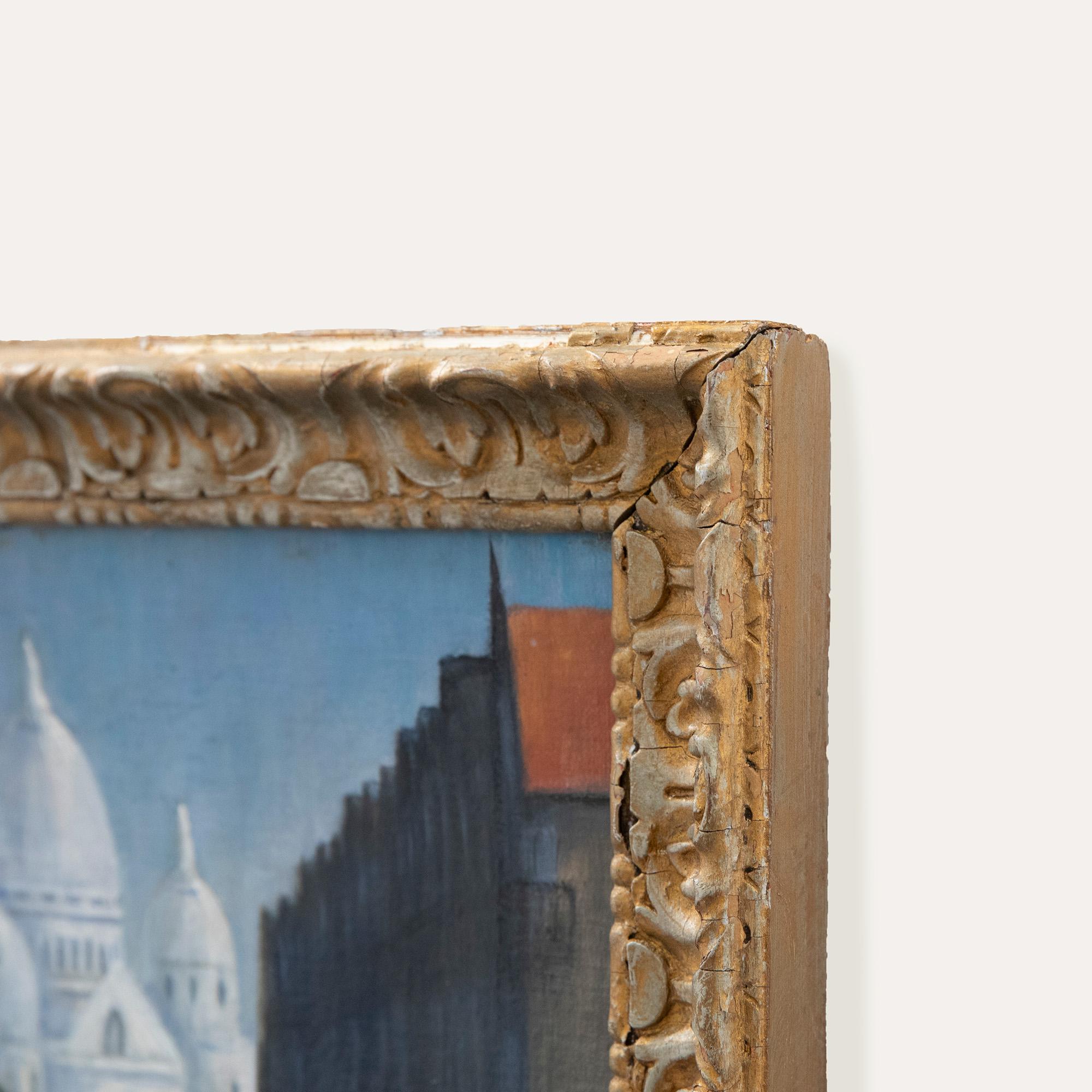 Framed Early 20th Century Oil - Rue Laffitte For Sale 2