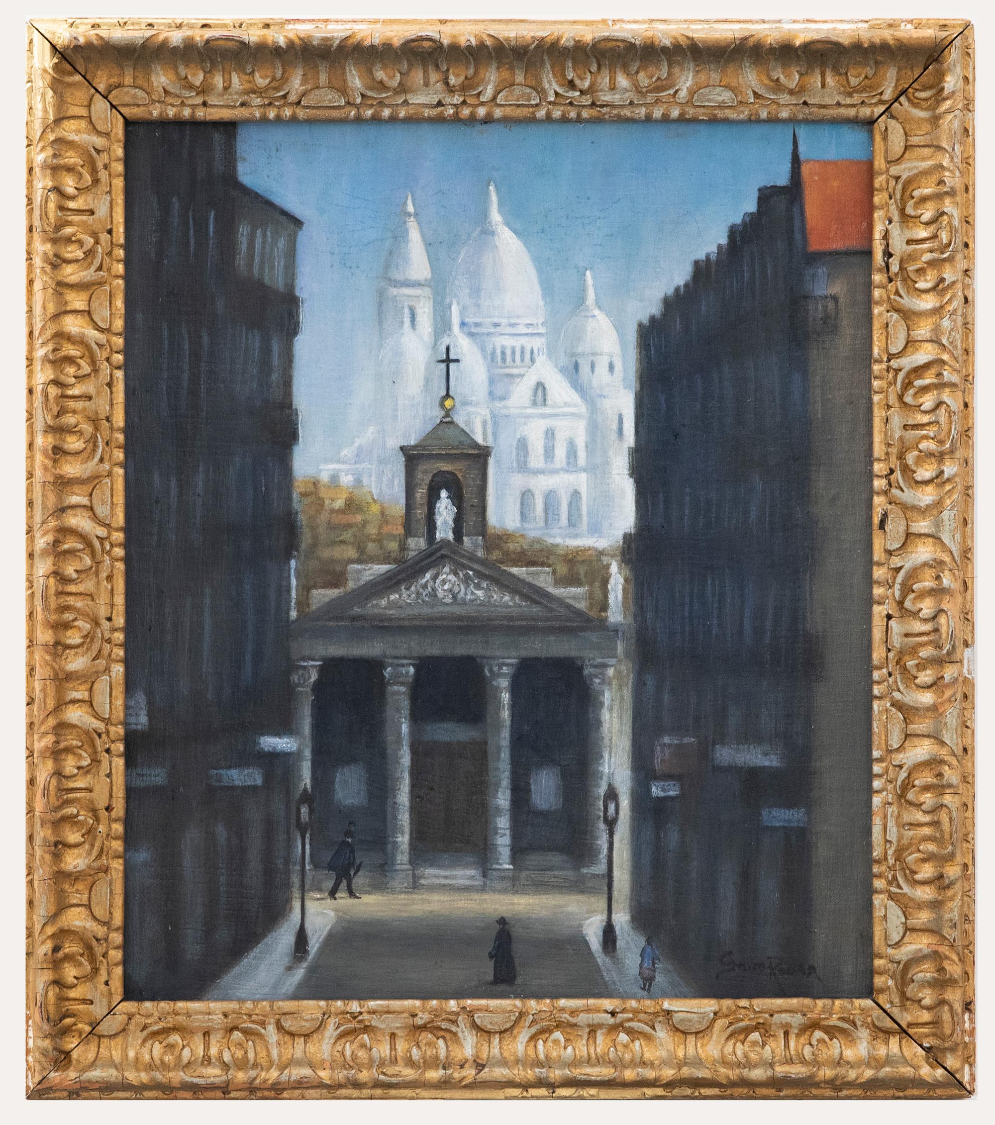 Gerahmtes Öl aus dem frühen 20. Jahrhundert - Rue Laffitte