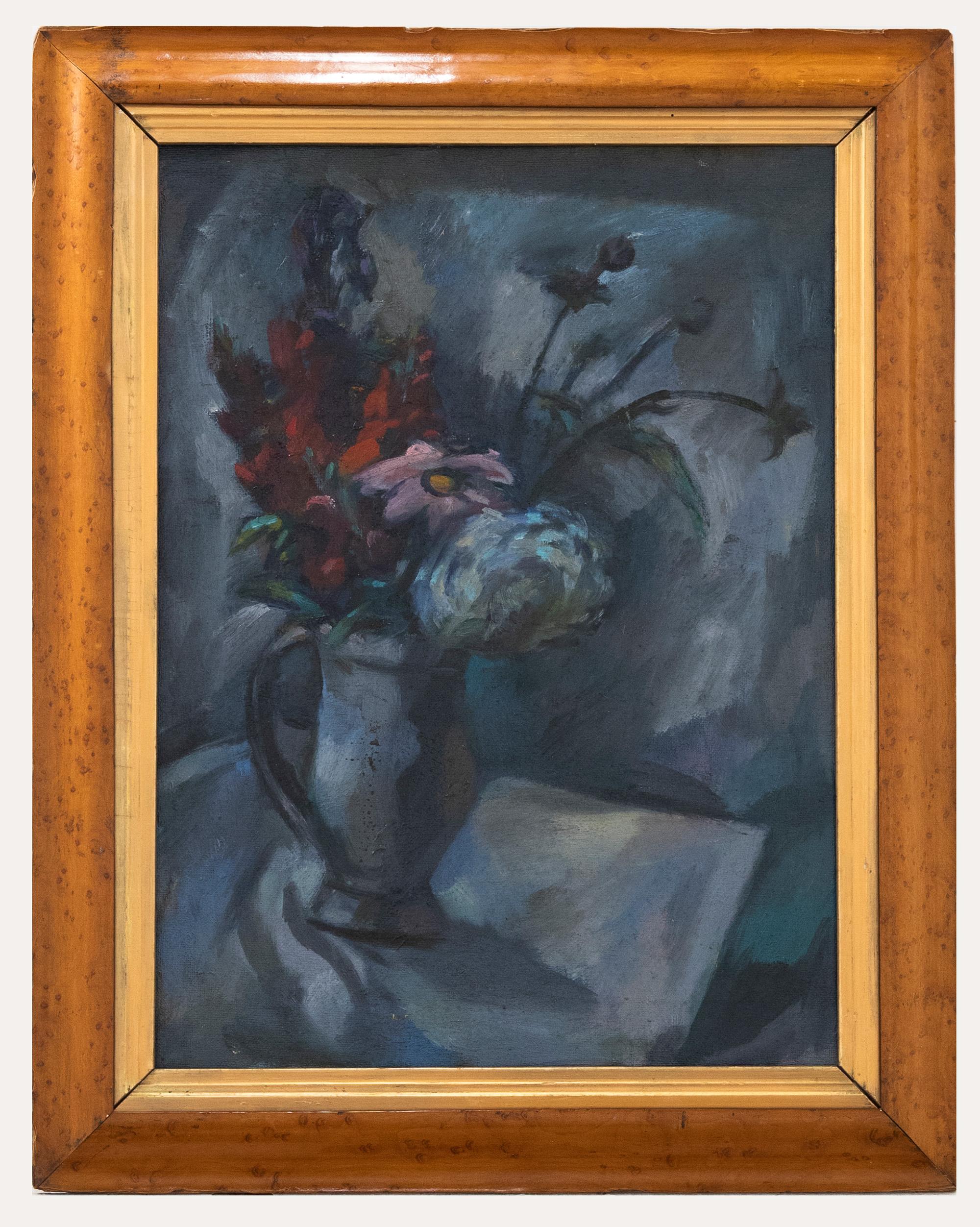 Unknown Still-Life Painting - Framed Early 20th Century Oil - Still Life of Flowers