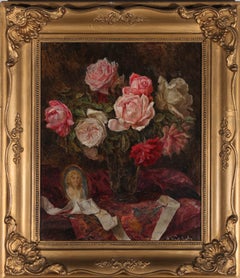 Framed Early 20th Century Oil - Still Life of Roses