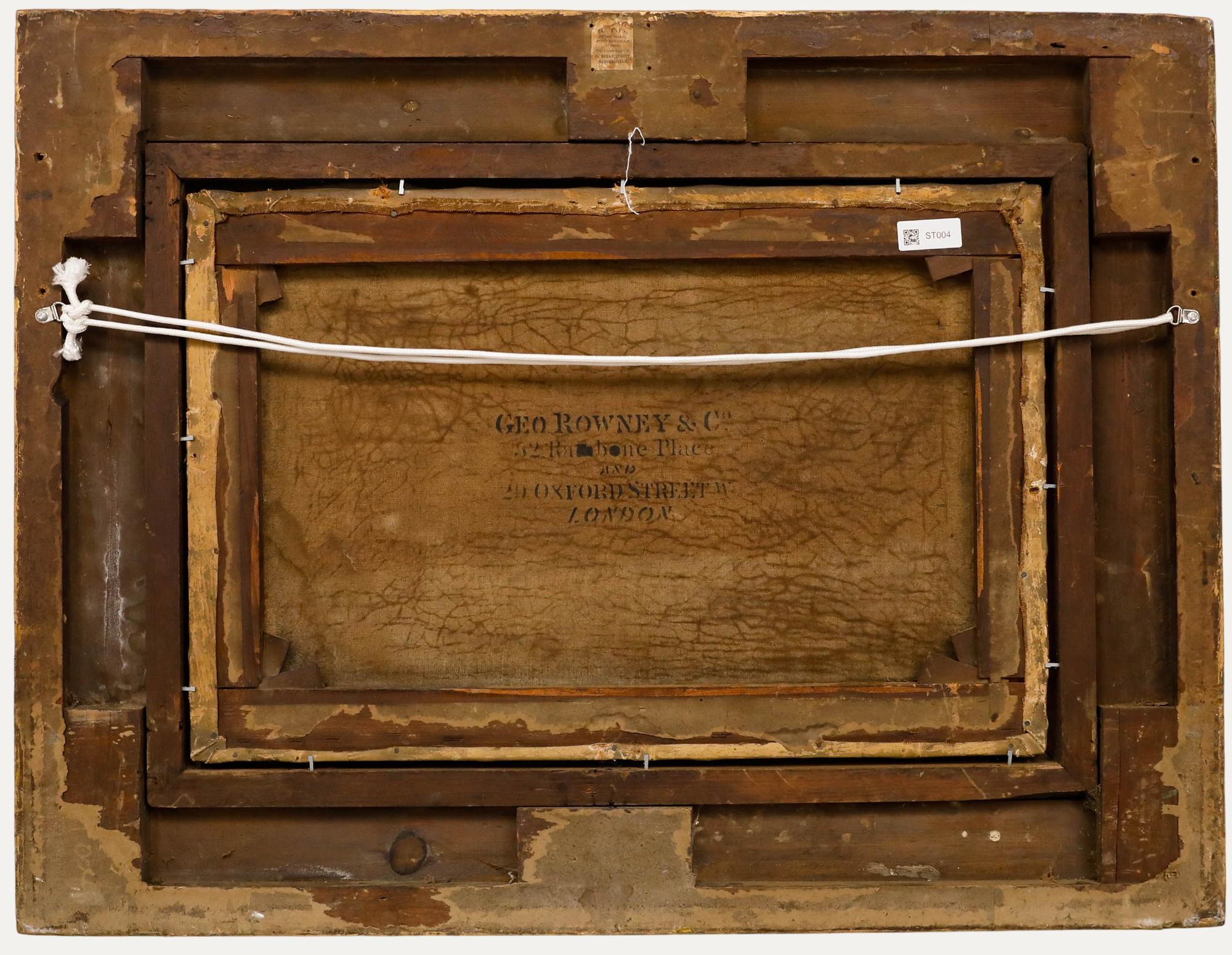 Gerahmtes Öl aus dem frühen 20. Jahrhundert - Der einsame Angler (Braun), Landscape Painting, von Unknown