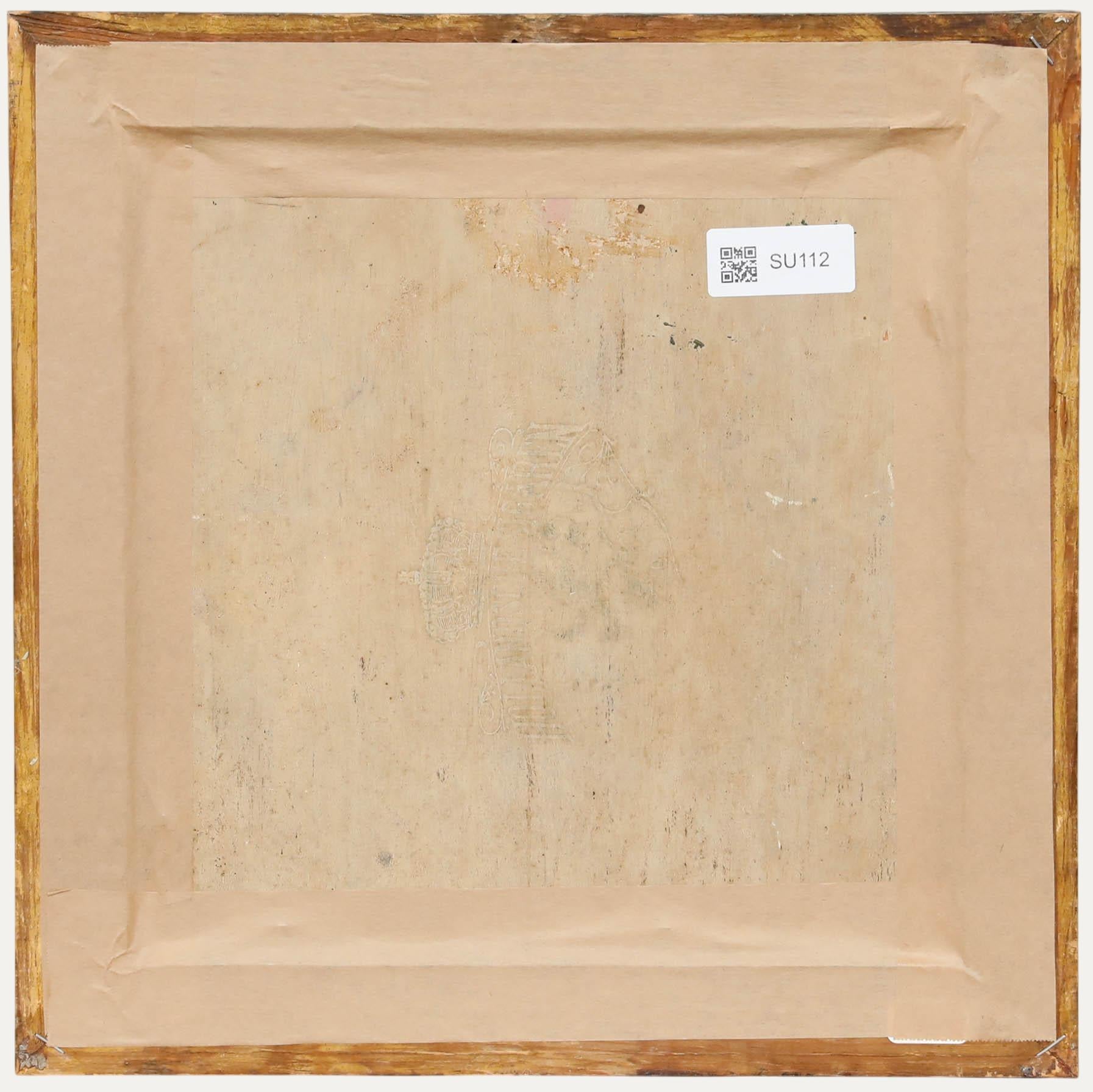 Gerahmtes Öl aus dem frühen 20. Jahrhundert - Wasserfall in den Bergen (Braun), Landscape Painting, von Unknown