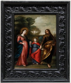 Framed European School 18th Century Oil - The Holy Family