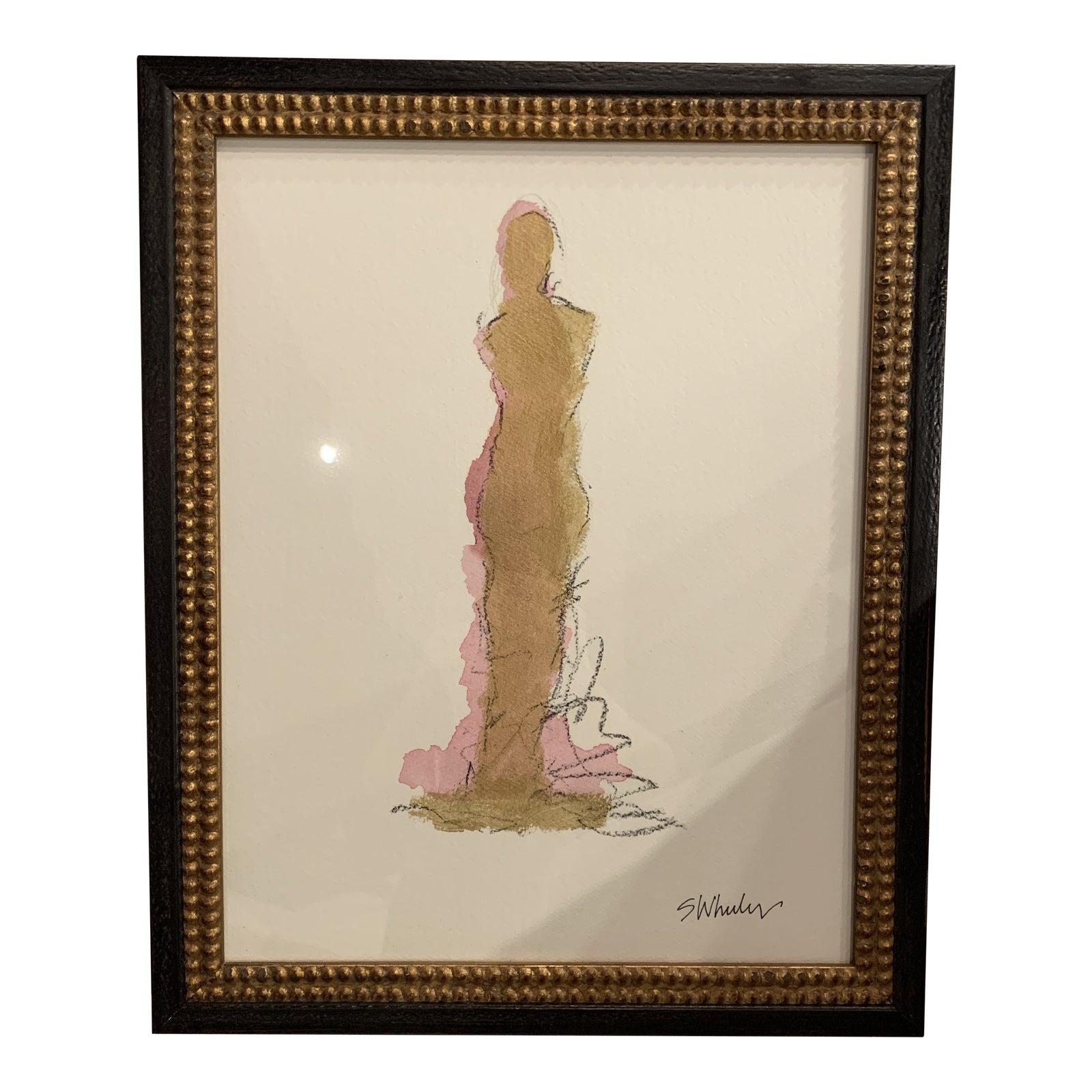 Unknown Figurative Painting - Framed Figure by Stephanie Wheeler 