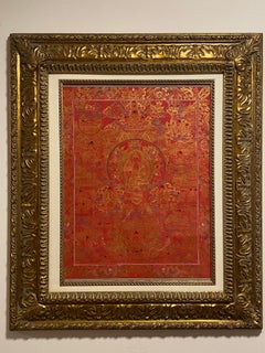 Framed Hand Painted on Canvas Life History of Buddha Thangka 24K Gold
