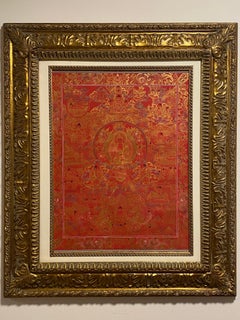 Retro Framed Hand Painted on Canvas Life History of Buddha Thangka 24K Gold