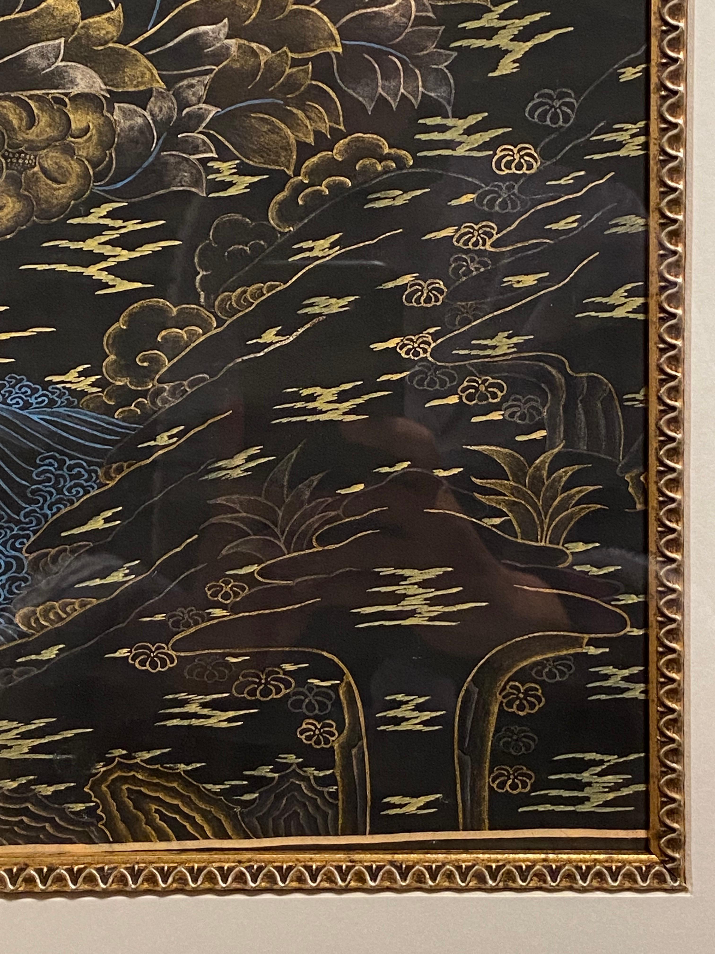 Framed Hand Painted Padmasambhava Thangka on Canvas 24K Gold  For Sale 5