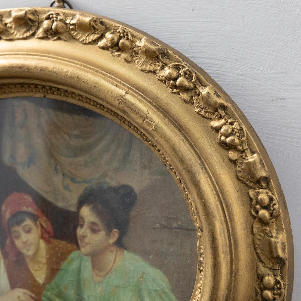 Framed Italian School Late 19th Century Oil - The Engagement For Sale 1