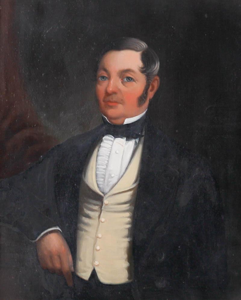 Huile encadrée de la fin du 19e siècle - Un gentleman distingué - Painting de Unknown