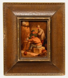 Framed Late 19th Century Oil - A Drink Too Many