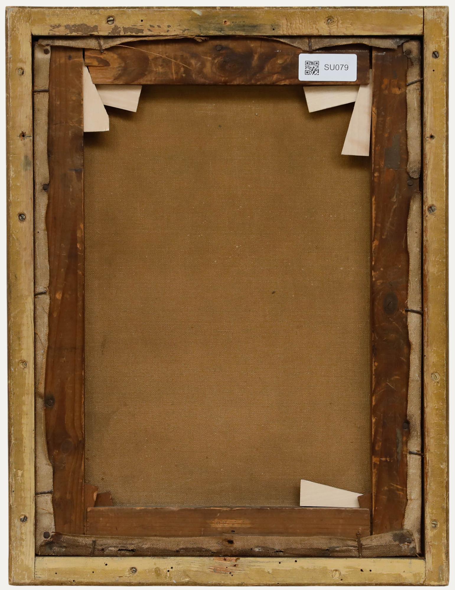 Huile encadrée de la fin du 19e siècle - Une promenade dans le parc - Marron Landscape Painting par Unknown