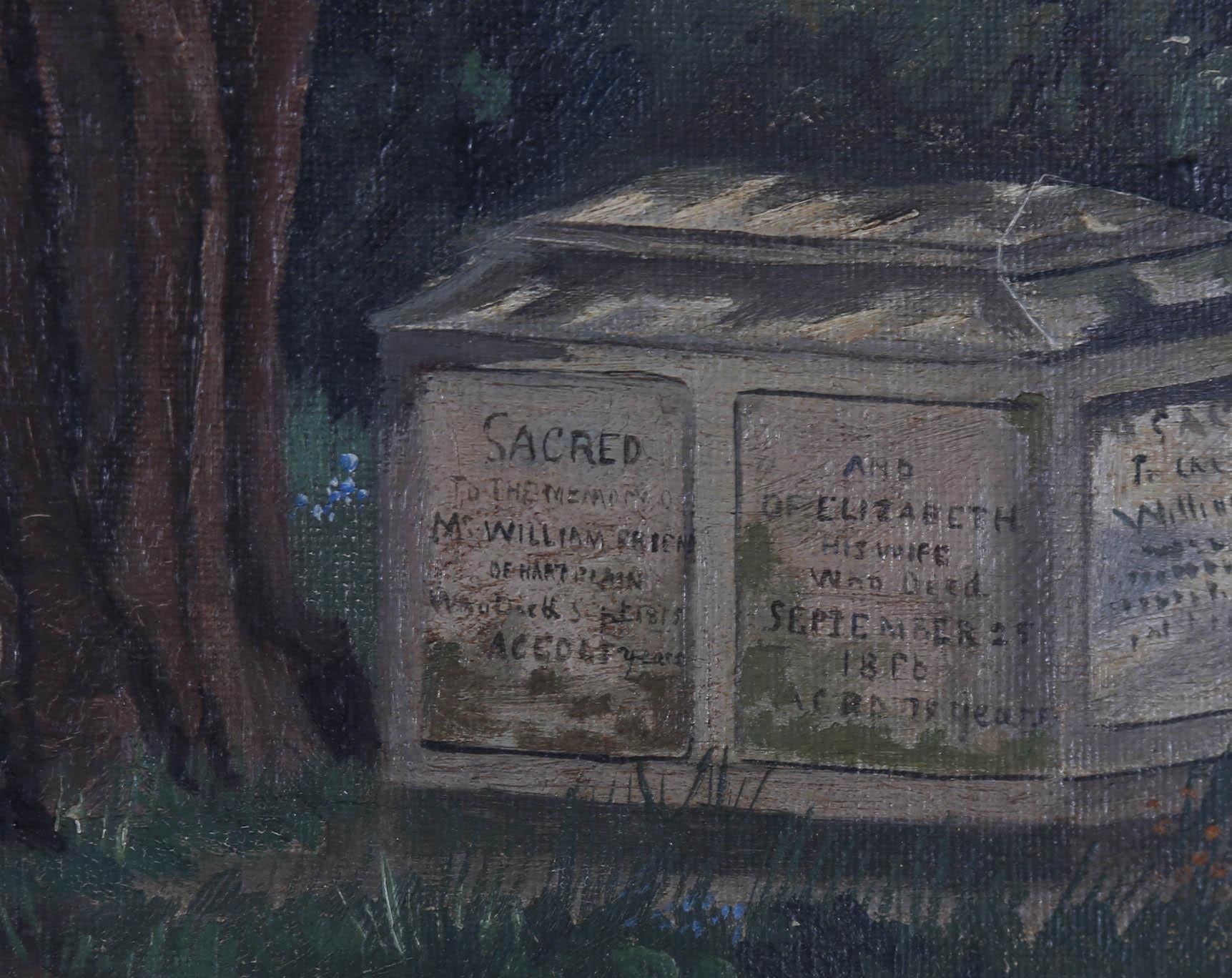 Framed Late 19th Century Oil - All Saints Churchyard For Sale 1