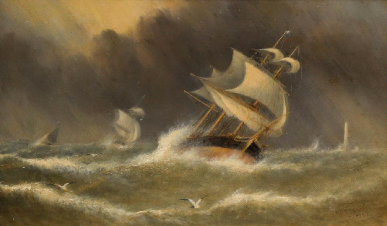 Olio della fine del XIX secolo incorniciato - Brisk One - Painting di Unknown