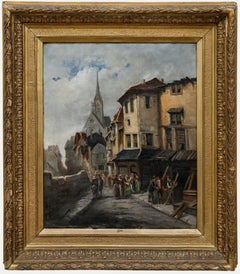 Framed Late 19th Century Oil - Church Bells Calling