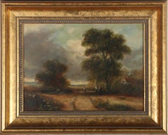 Antique Framed Late 19th Century Oil - Cottage on the Coast