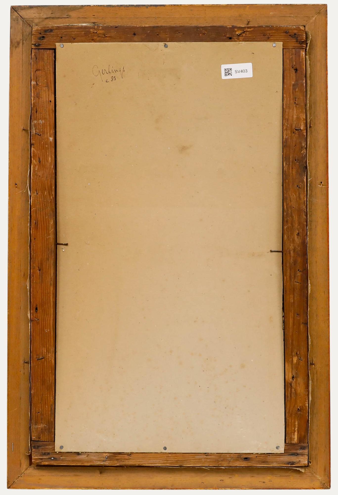 Huile encadrée de la fin du 19e siècle - Femme âgée en train de tricoter - Marron Figurative Painting par Unknown