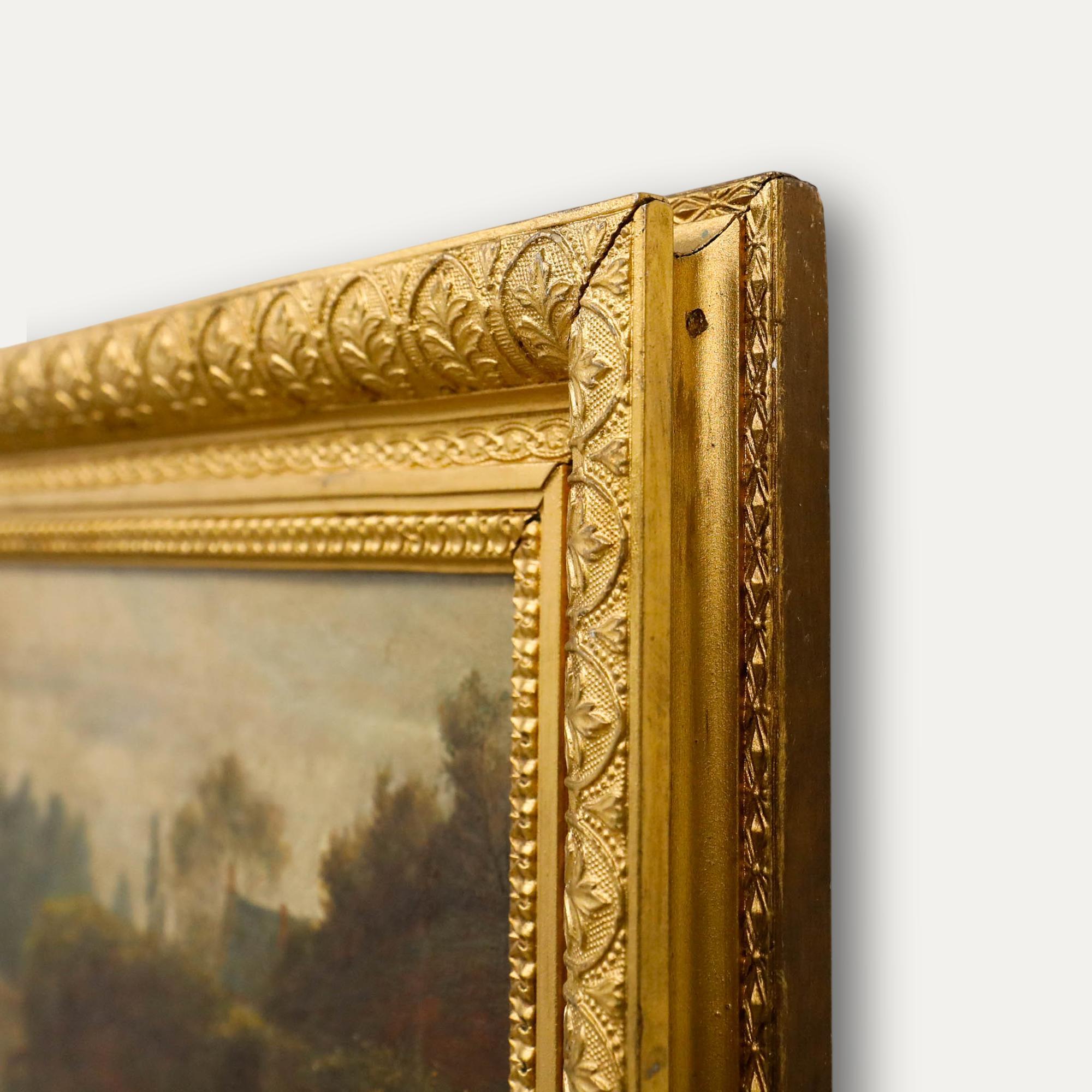 Huile encadrée de la fin du 19e siècle - Remontée des filets à Handbridge en vente 1