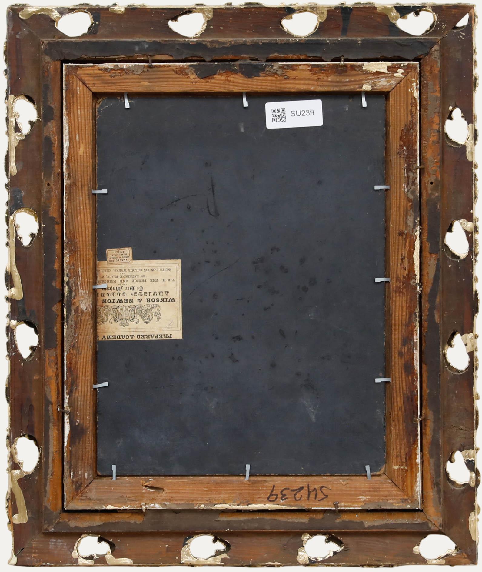 Huile encadrée de la fin du 19e siècle - Portrait d'une jeune femme - Marron Portrait Painting par Unknown