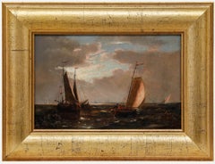 Framed Late 19th Century Oil - Sailing at Sunset