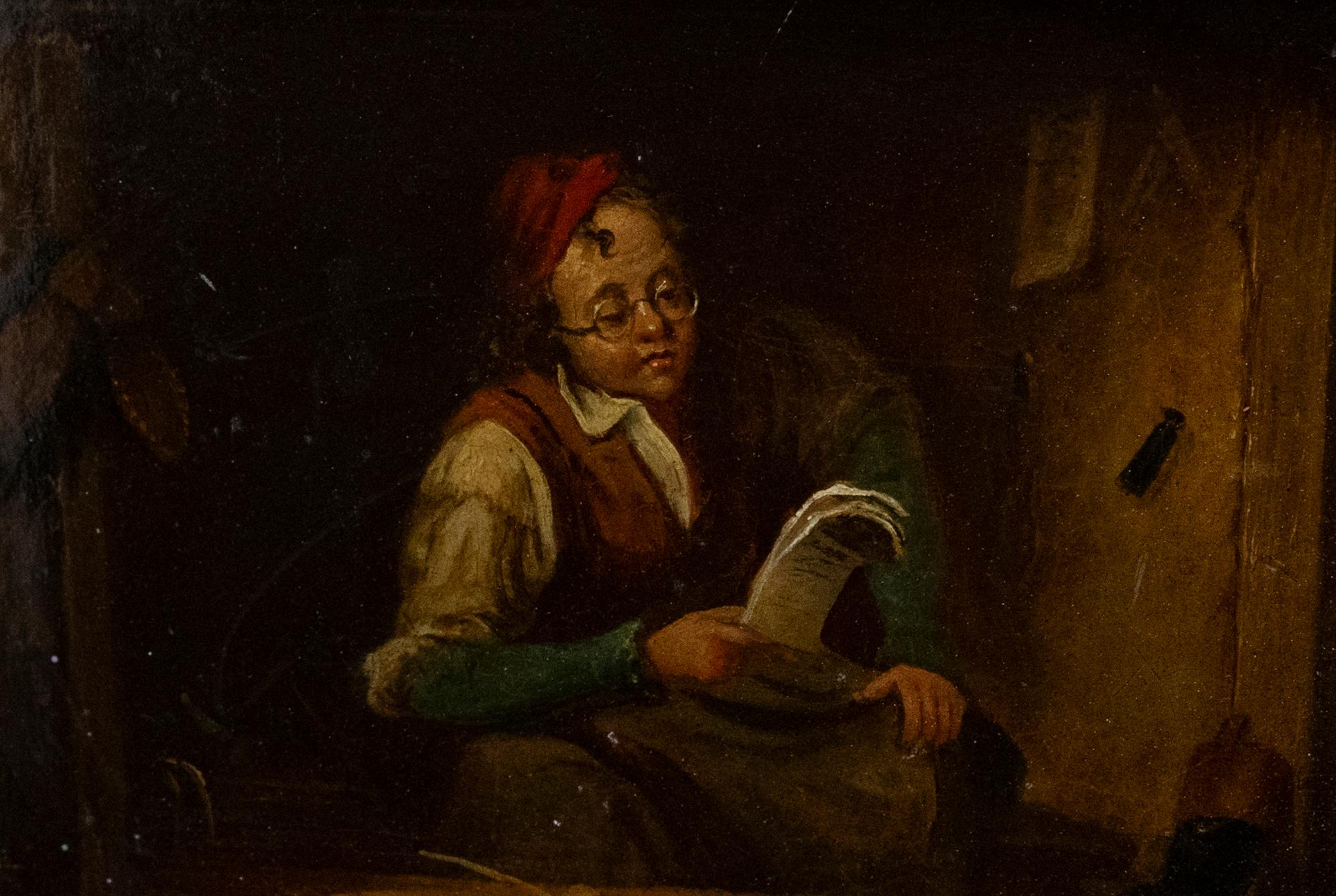 Framed Late 19th Century Oil - The Cobbler's Window - Painting by Unknown
