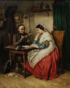Framed Late 19th Century Oil - The Eavesdropper
