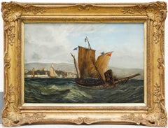 Framed Late 19th Century Oil - Trouble off the Coast