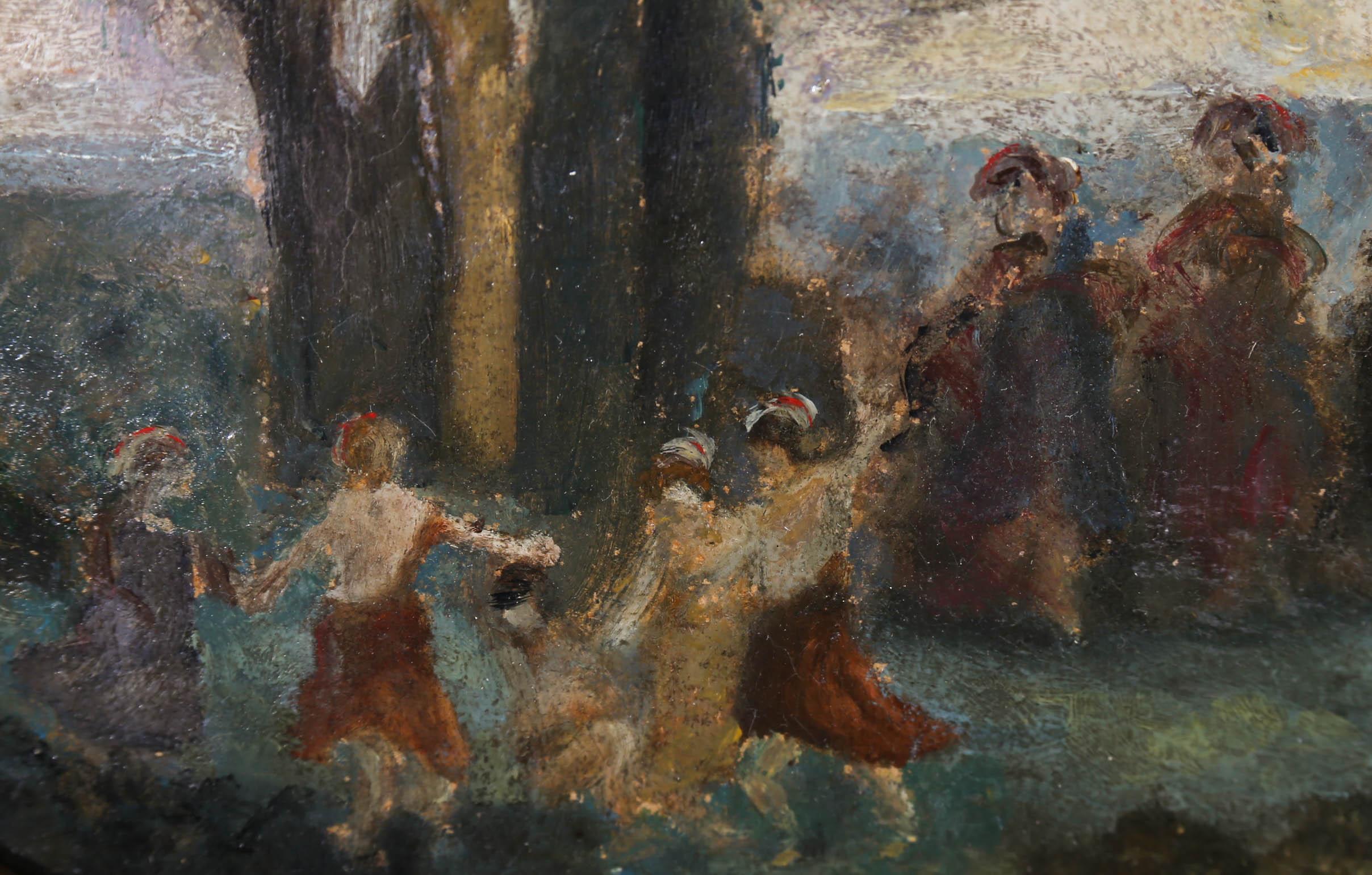 Unknown - Framed Mid 19th Century Oil - Dancing in Nature at 1stDibs