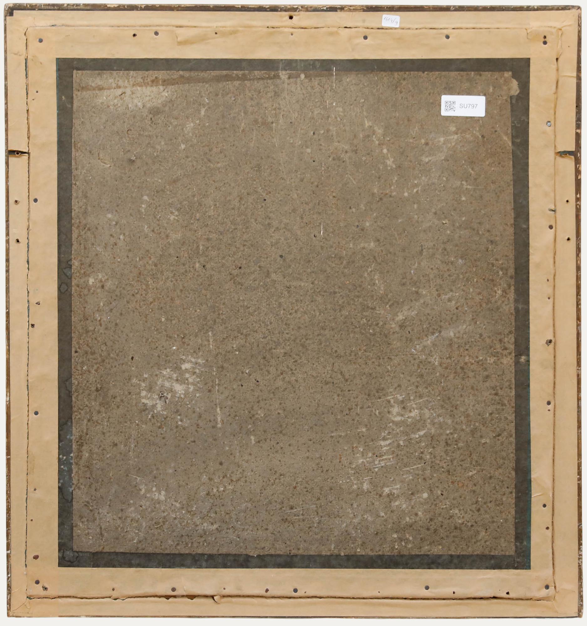 Huile encadrée du milieu du 19e siècle - Portrait d'une jeune femme - Marron Portrait Painting par Unknown