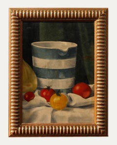 Vintage Framed Mid 20th Century Oil - A Cornishware Jug