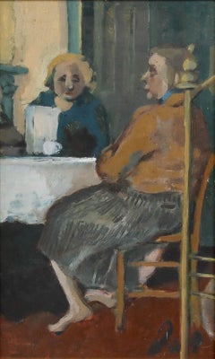 Framed Mid 20th Century Oil - Afternoon Tea