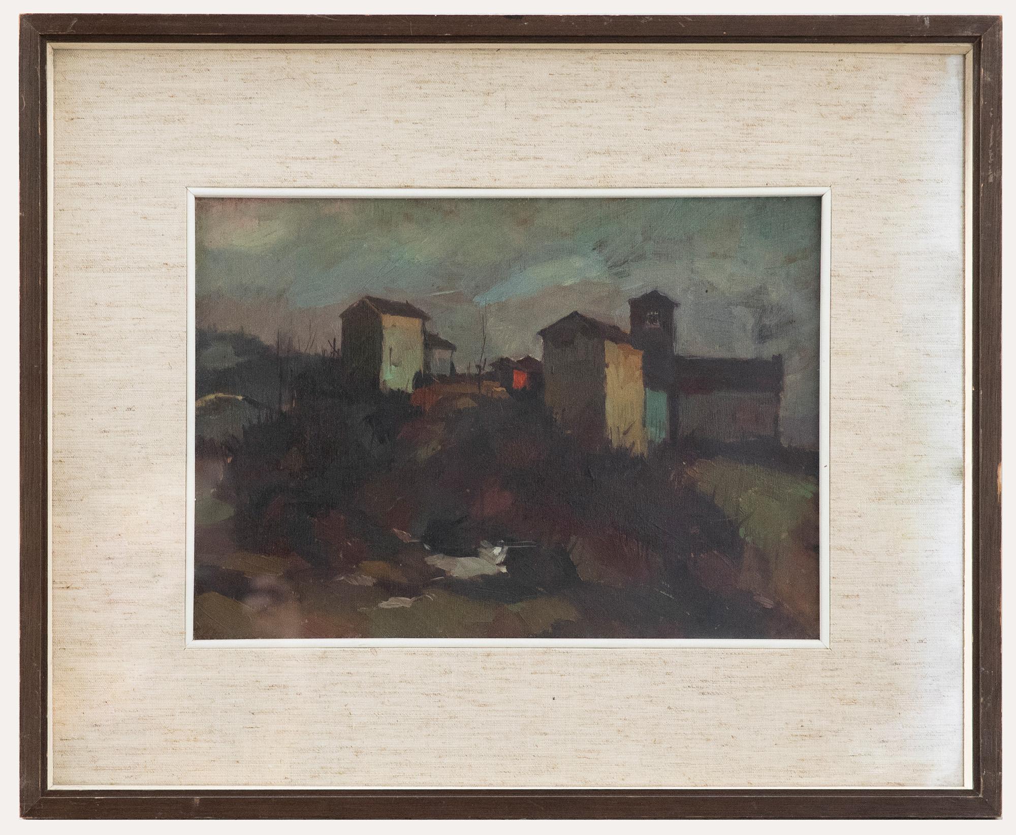 Unknown Landscape Painting - Framed Mid 20th Century Oil - Autumn