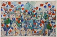 Framed Mid 20th Century Oil - Bastille Day, Paris