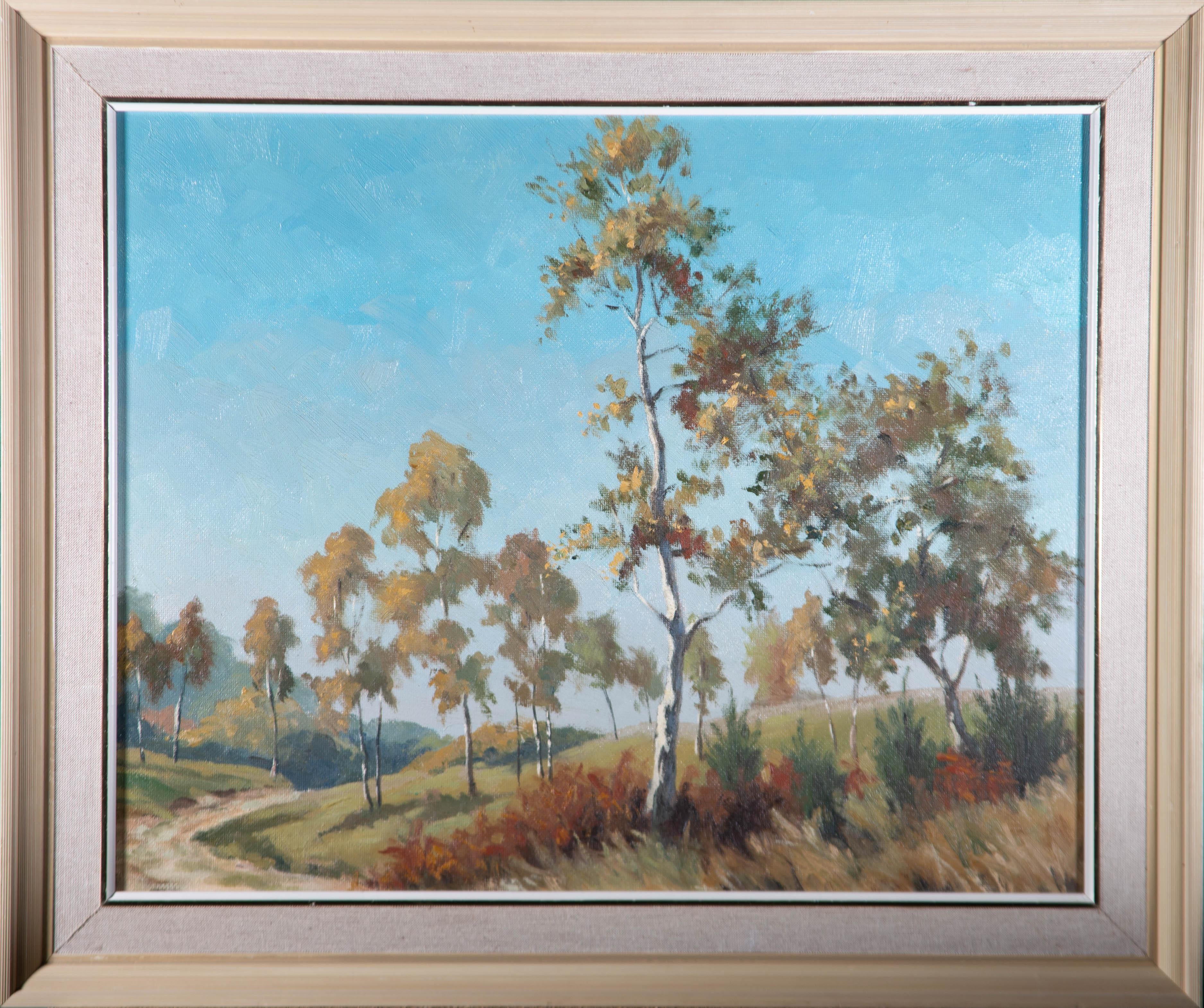 Unknown Landscape Painting - Framed Mid 20th Century Oil - Copse Wood