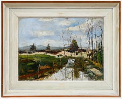 Framed Mid 20th Century Oil - Country Landscape