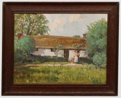 Vintage Framed Mid 20th Century Oil - Crofters Cottage