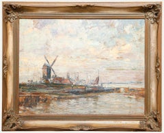 Framed Mid 20th Century Oil - Dutch Sunset