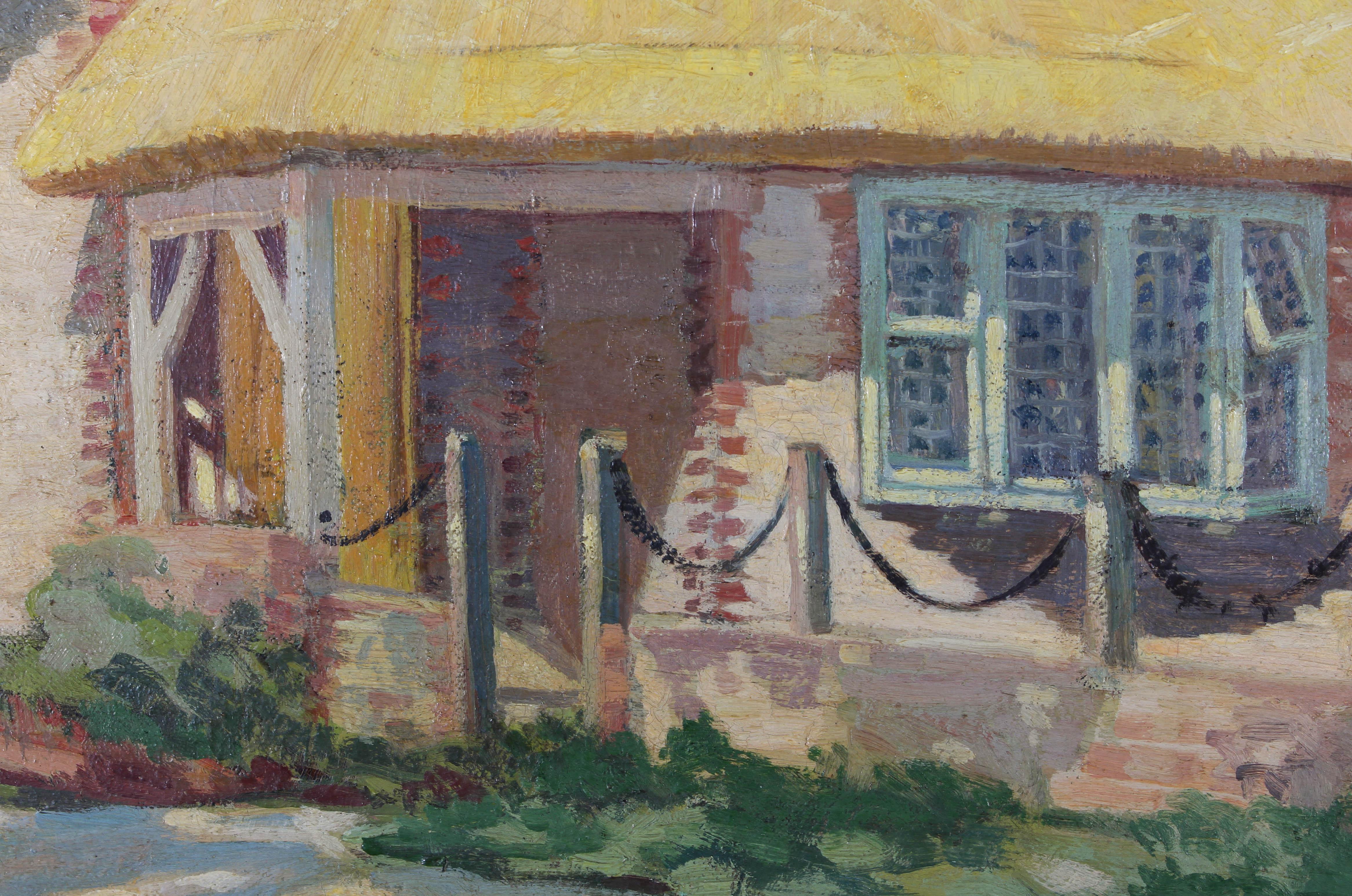 Framed Mid 20th Century Oil - Estate Cottage 2