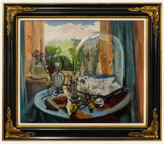 Framed Mid 20th Century Oil - Nauticalia with Staffordshire Ware
