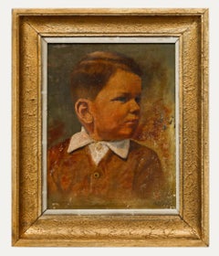 Framed Mid 20th Century Oil - Portrait of a Boy