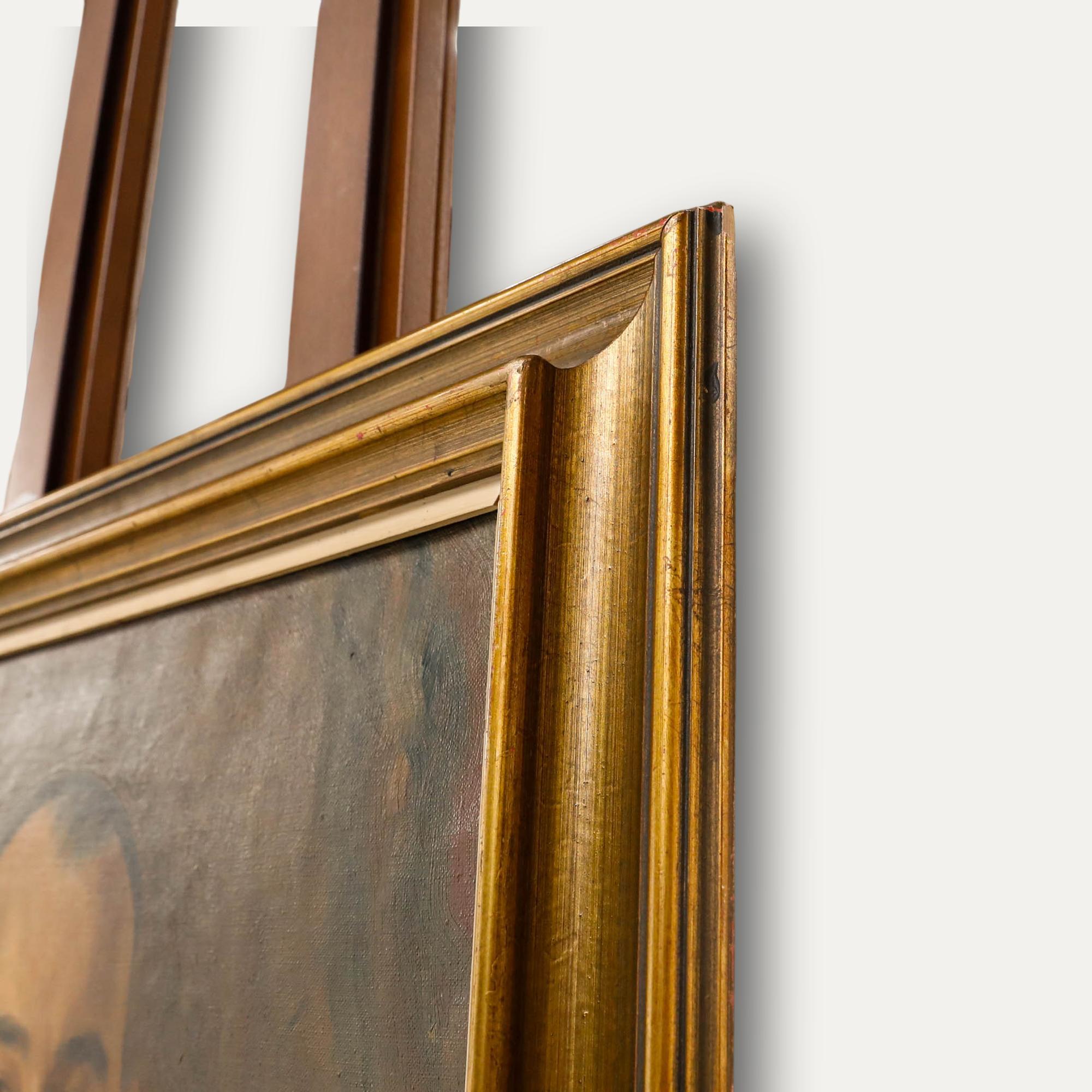 Framed Mid 20th Century Oil - Portrait of a Surgeon For Sale 1