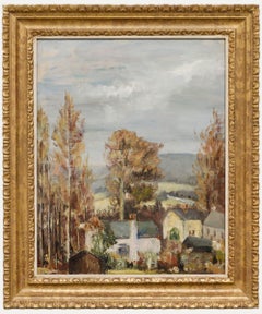 Framed Mid 20th Century Oil - Rural Valley Landscape