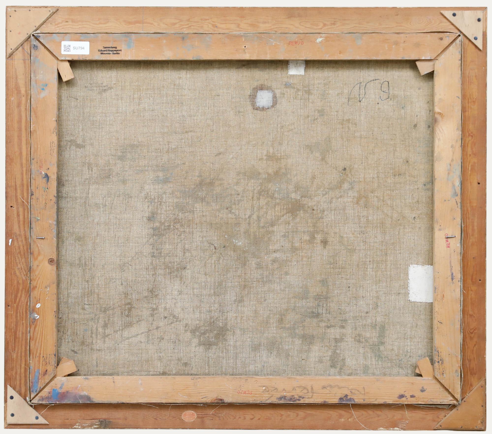 Gerahmtes Öl aus der Mitte des 20. Jahrhunderts - Stilleben mit Gefäßen und Zitronen (Braun), Still-Life Painting, von Unknown