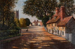Framed Mid 20th Century Oil - The Village Street