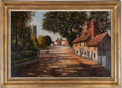 Framed Mid 20th Century Oil - The Village Street