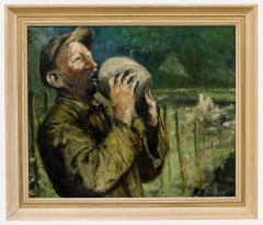 Framed Mid 20th Century Oil - Thirsty Work